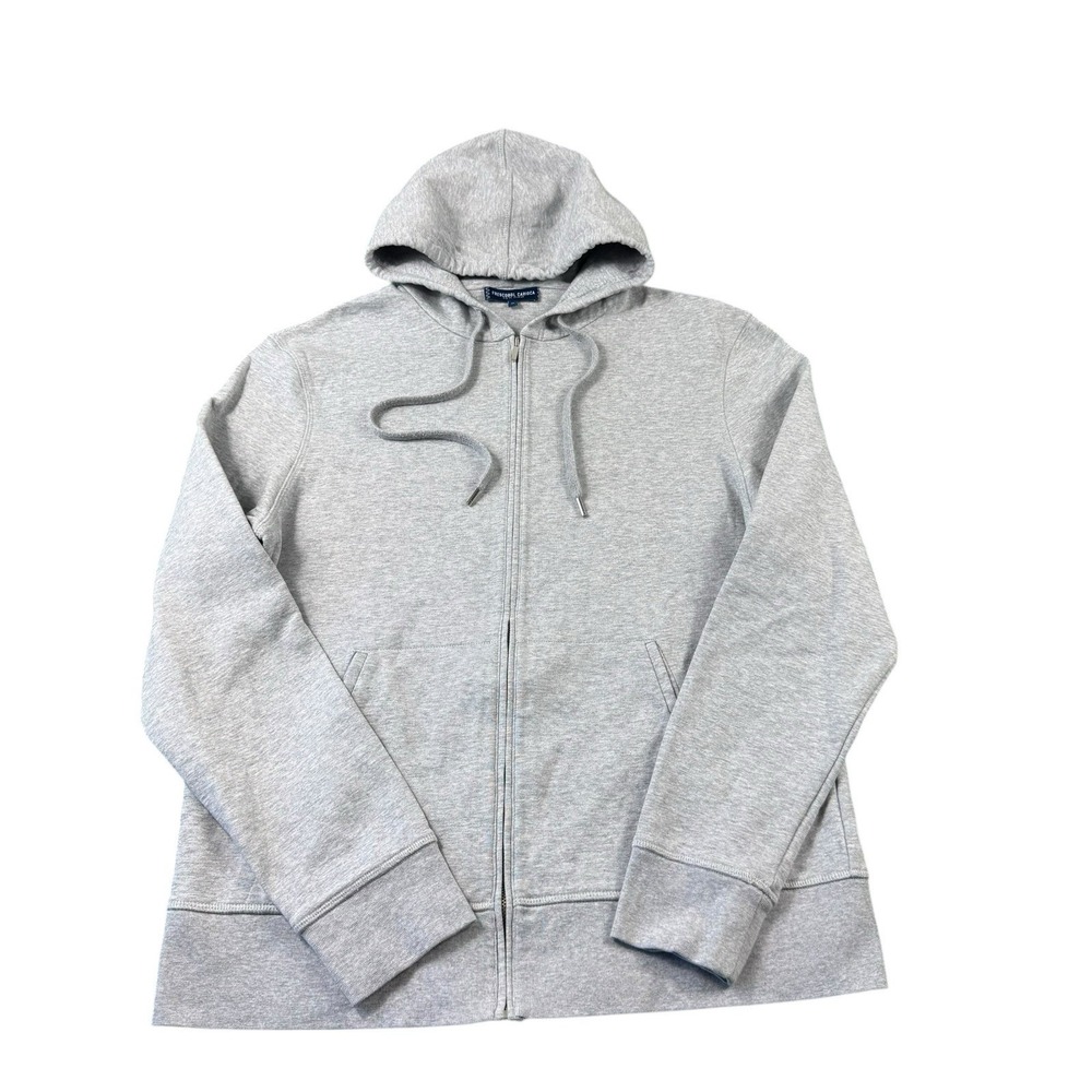 Frescobol Carioca Mens Gray Full Zip Hooded Cotton Sweater Size Medium